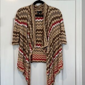 Windsor Chevron Patterned Open Cardigan Size Medium